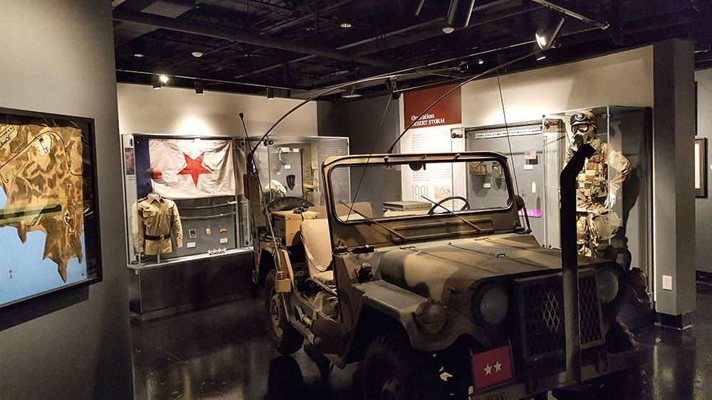 Operation Desert Storm museum exhibit inside the 82nd Airborne Division Museum.